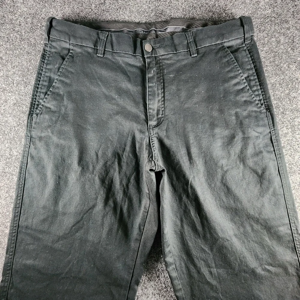 SCOTTeVEST Hidden Cargo Pants Mens 38x32 Black Travel Chino Cotton Blend Stretch